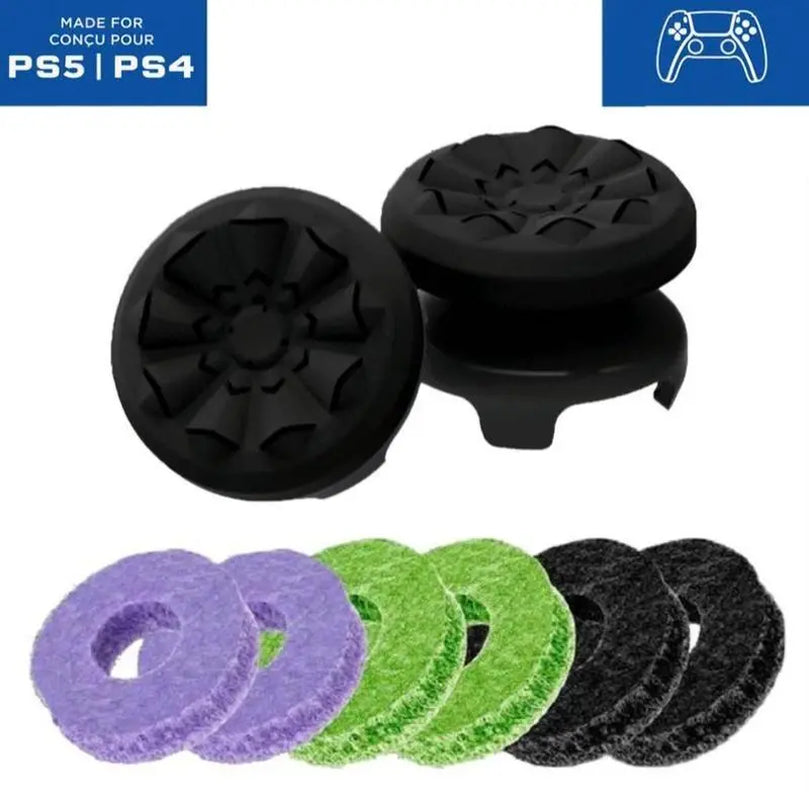 Precision Rings Thumbsticks Aim Boost Kit for Playstation 5 (PS5) Controllers Accessories | Purple-Black Thumbsticks | Silicione Rubber 6 Pcs Precision Rings Joystick Ps5 Joystick Fps Thumbsticks Player Controller